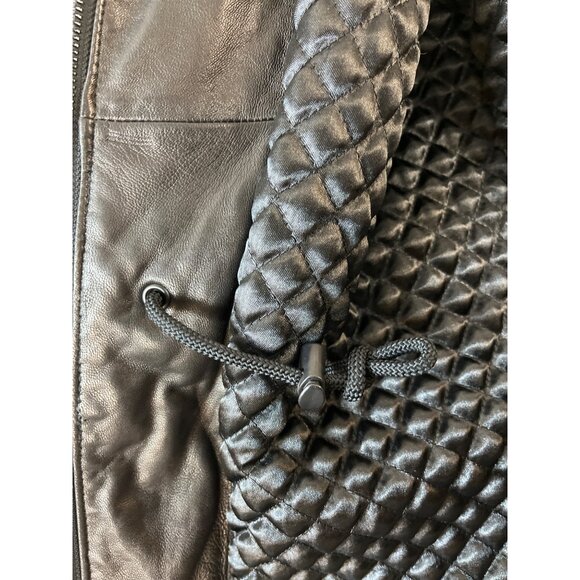 Mens Black Lamb Leather Faux Fur Collar Jacket By Marc New York - New - Picture 7 of 10